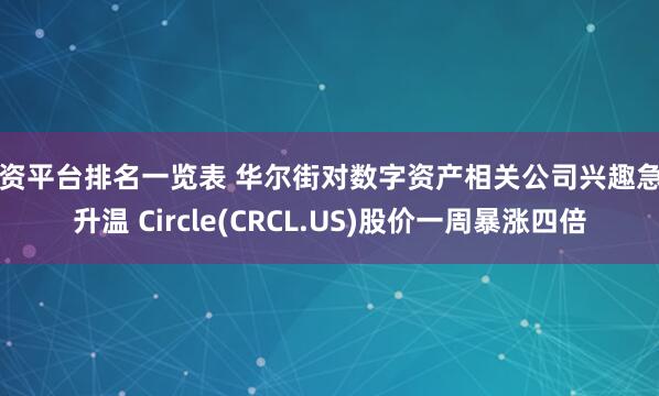 配资平台排名一览表 华尔街对数字资产相关公司兴趣急剧升温 Circle(CRCL.US)股价一周暴涨四倍